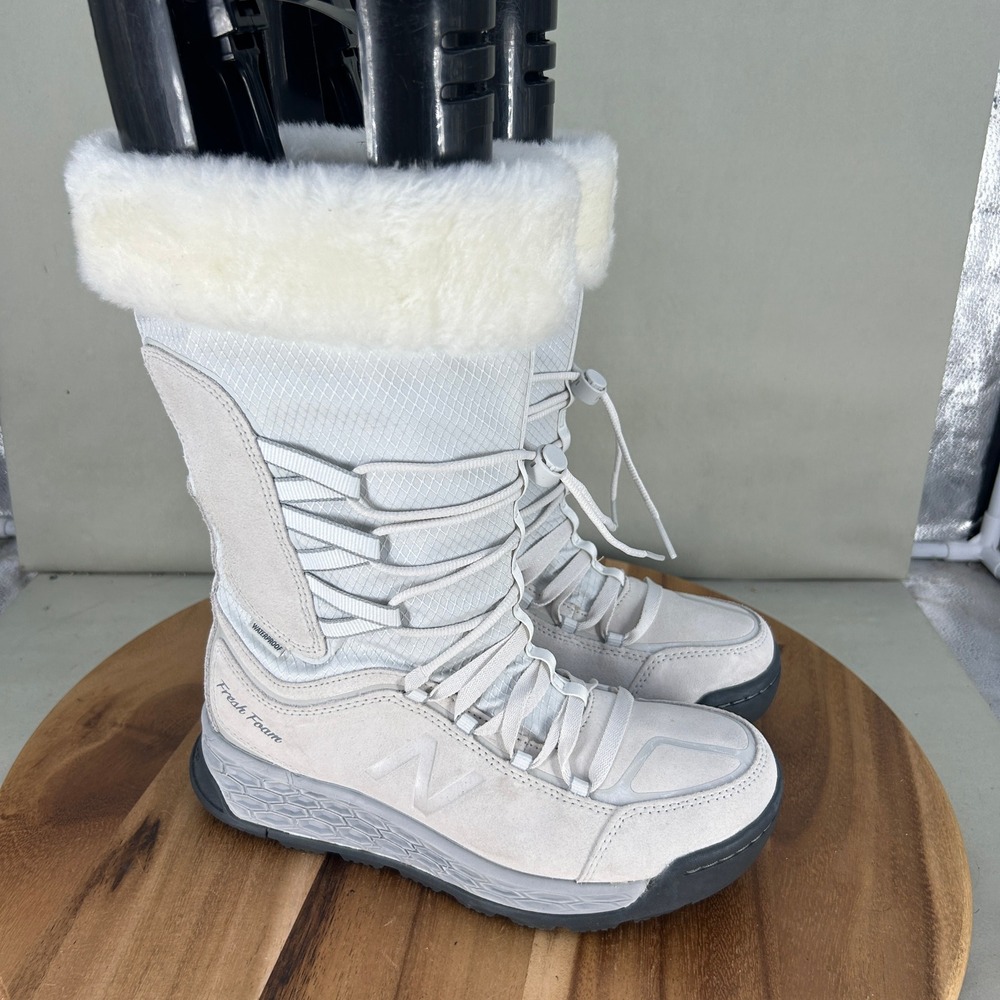 New Balance Fresh Foam 1000 Waterproof Winter Boots White BW1000WT Womens 7